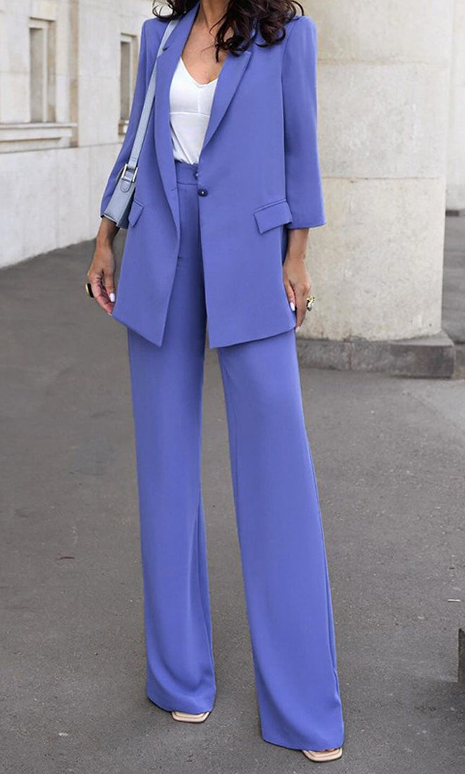 Periwinkle high waist two piece set from Winter Office Sense collection