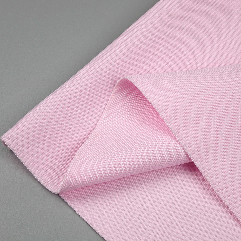 Elegant Pink Tube Top Maxi Dress featuring a soft pink textured fabric in fashion langry