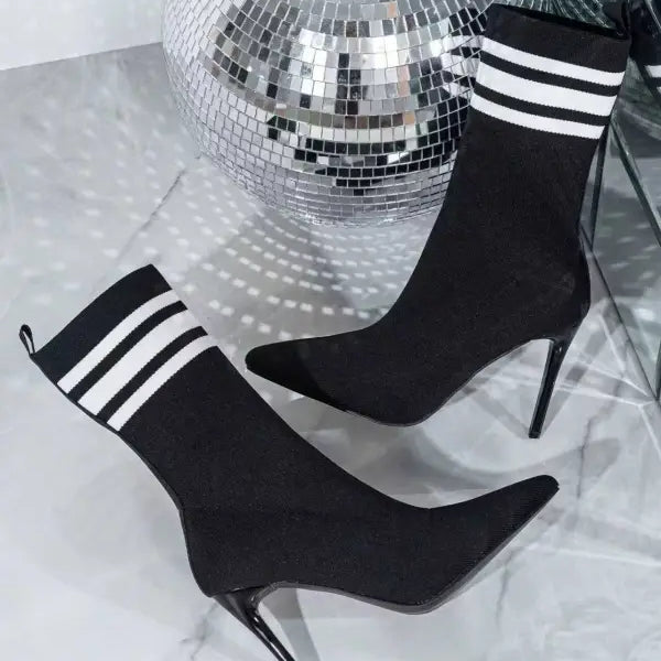 Skinny Boots Socks High Heel
