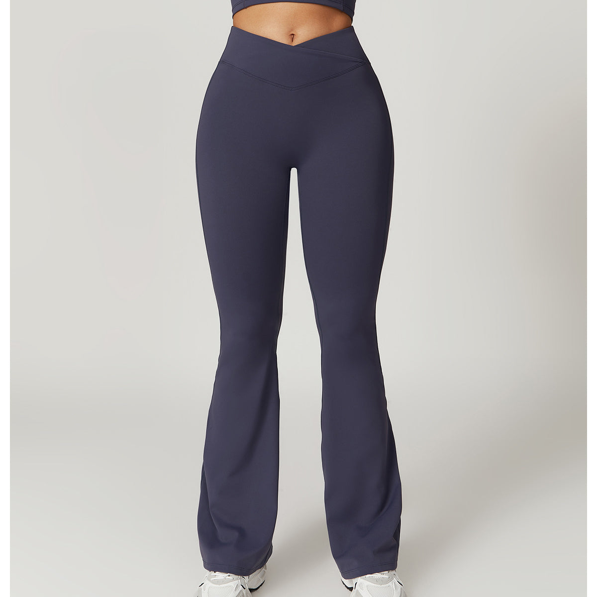 Navy blue flared leggings in Casual Sports Wide Leg Pants for trendy langry fashion