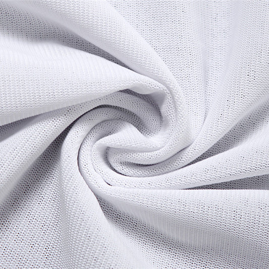White knitted fabric with swirling pattern, ideal for Summer Women Fashion and ملابس