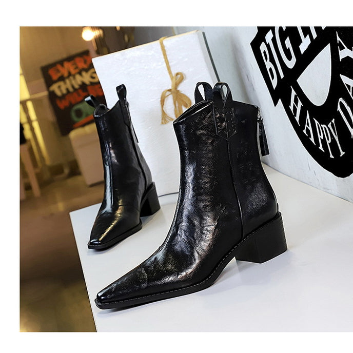 Retro Grip Pattern Winter Boots