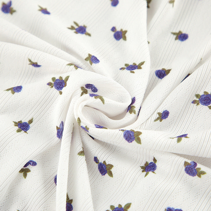 White fabric with purple floral pattern for stylish langry fashion and ملابس comfort