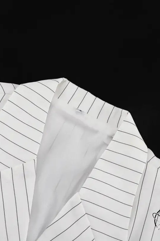 Elegant Striped Top Wide Leg Pants Office Two Piece Sets