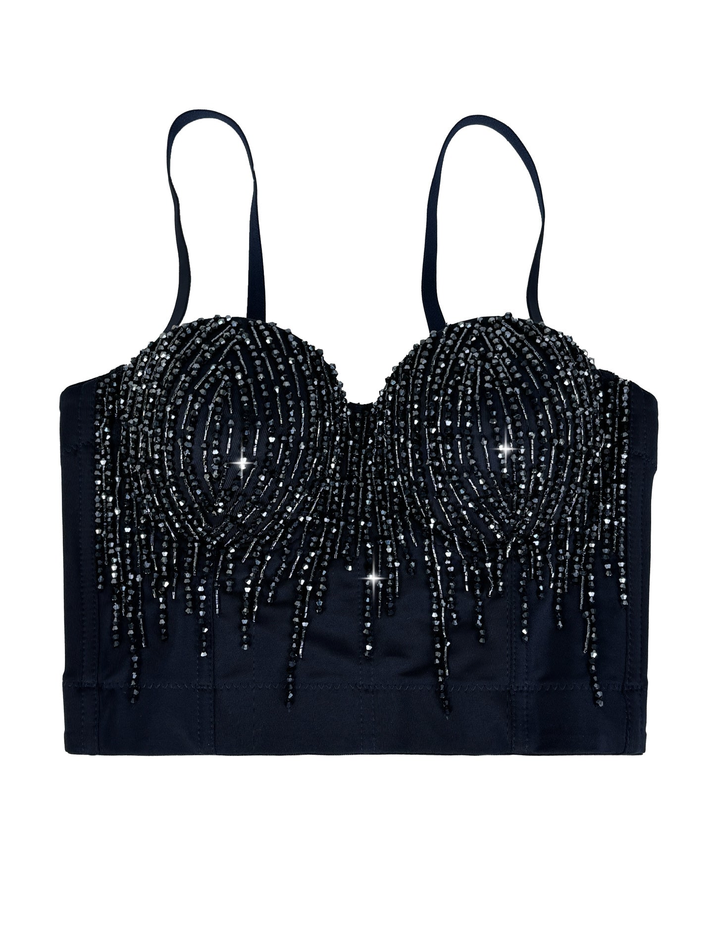 Elegant langry black beaded corset with intricate fashion design