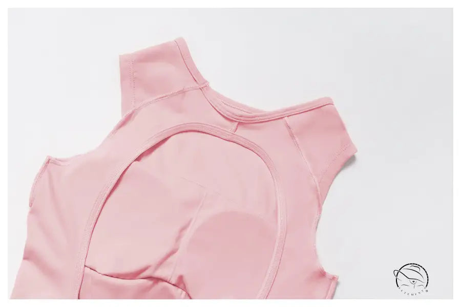 Pink langry fashion yoga jumpsuit with sleeveless high neckline top