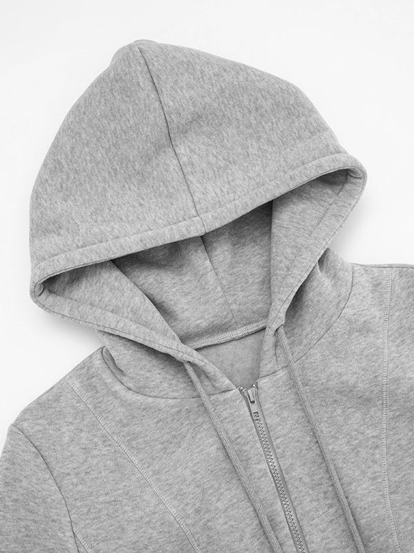 Cozy langry fashion heather gray zip-up hoodie cardigan coat