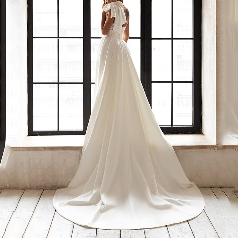 Elegant white wedding dress showcasing the Gorgeous Slim Fit Dress in high-fashion style