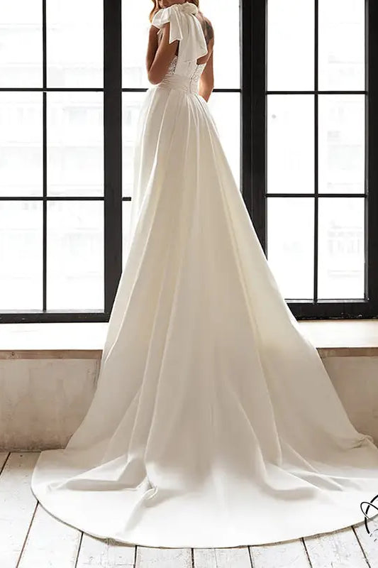 Elegant white slim fit dress for weddings