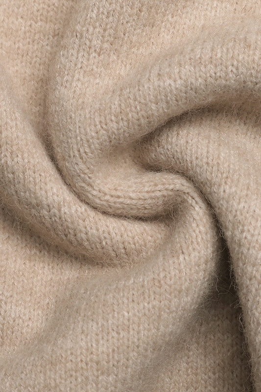 Elegant Langry beige cashmere sweater scarf in rhombus plaid fashion