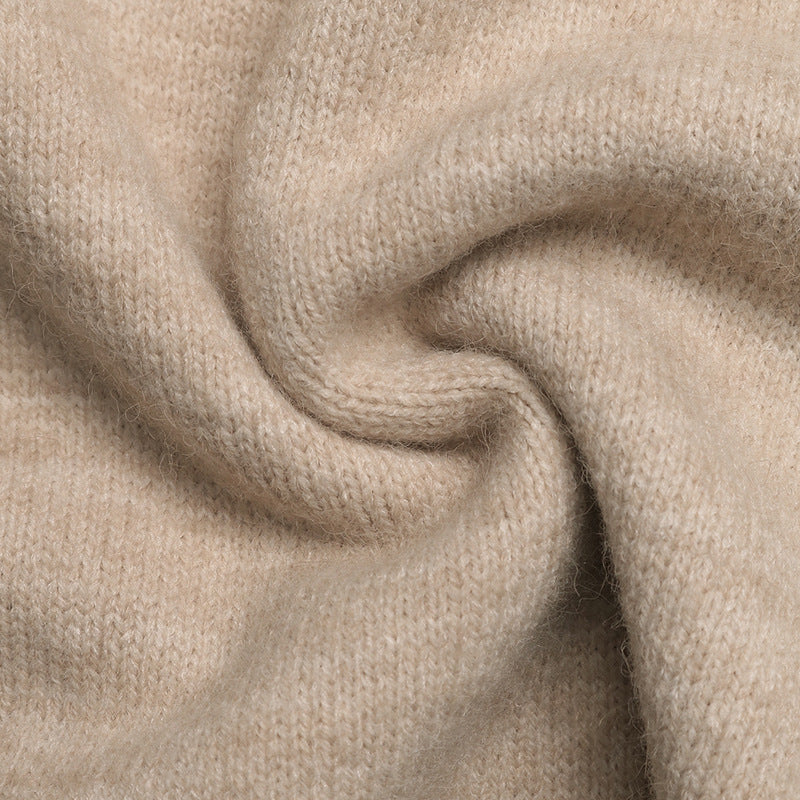 Elegant Langry beige cashmere sweater scarf in rhombus plaid fashion