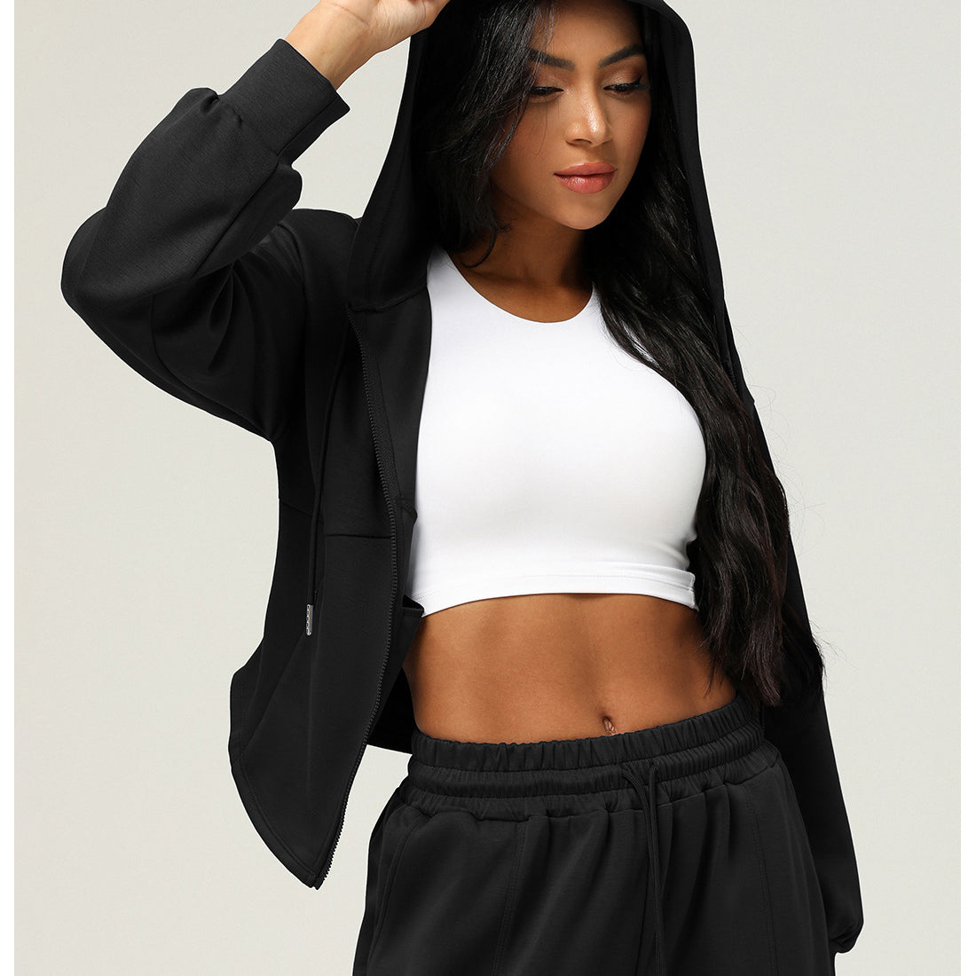 Casual Cardigan Sweater in Black Hooded Jacket, stylish langry fashion ملابس for men