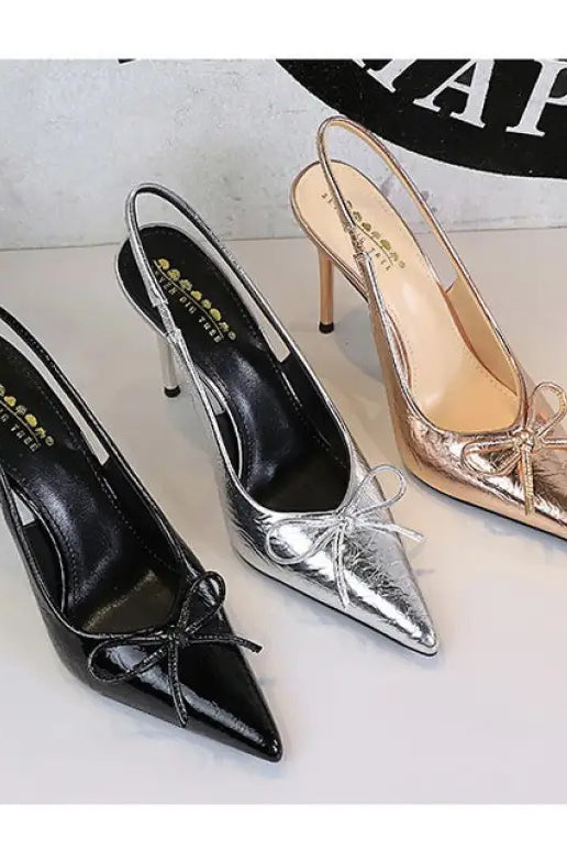 Cocktail Low Cut Back Strap High Heel