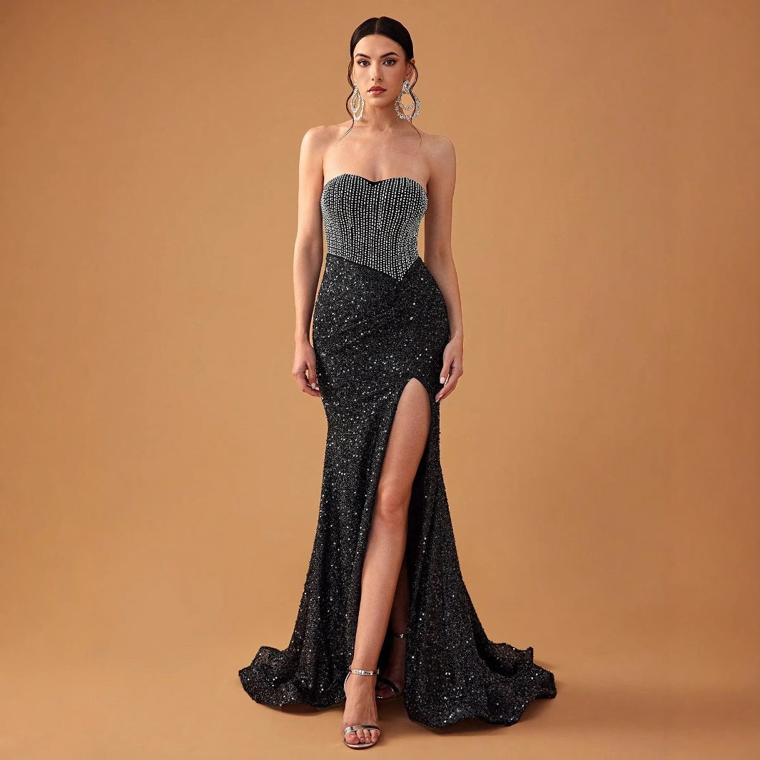 Elegant strapless sequined gown from Enchanting Evening Dress, perfect for fashionable اجمل