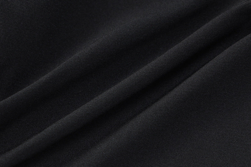 Wrinkled black fabric of Women Clothing Summer Hollow Out Cutout Irregular Asymmetric Jumpsuit