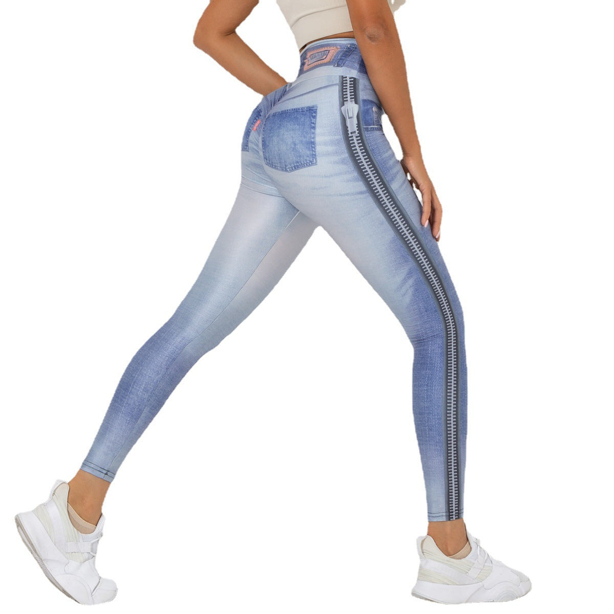Denim Blue Tight High Elastic Quick Drying Yoga Pants