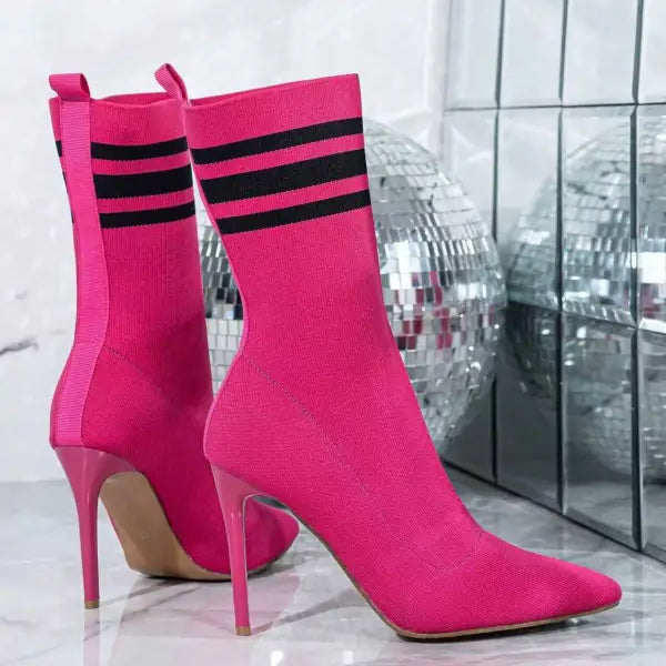 Skinny Boots Socks High Heel