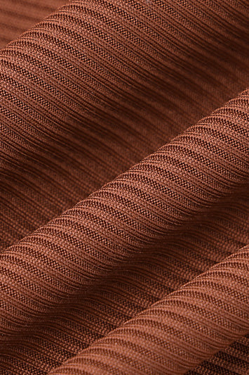 Women Clothing Winter Solid Color Rib u Neck Long Sleeved Slim Fit Hip Raise Sports Jumpsuit