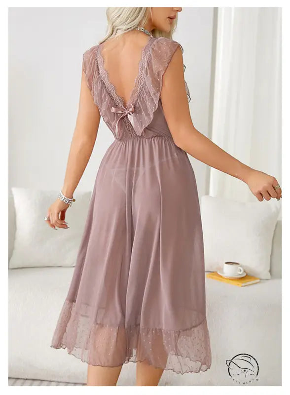 Elegantpolka Dot Nightdress
