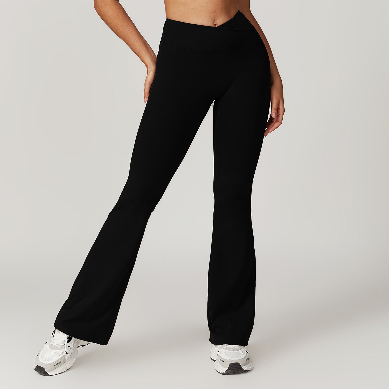 Black flared yoga pants featured in Casual Sports Wide Leg Pants for stylish langry fashion