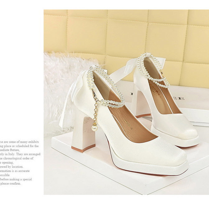 Square Toe Chunky Heel Waterproof High