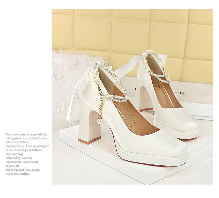 Square Toe Chunky Heel Waterproof High