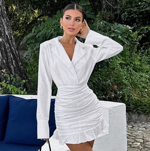 Stunning White Cotton Linen Dress, a fashionable langry option for stylish ملابس