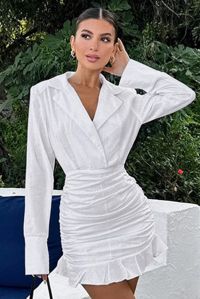 Stunning White Cotton Linen Dress, a fashionable langry option for stylish ملابس