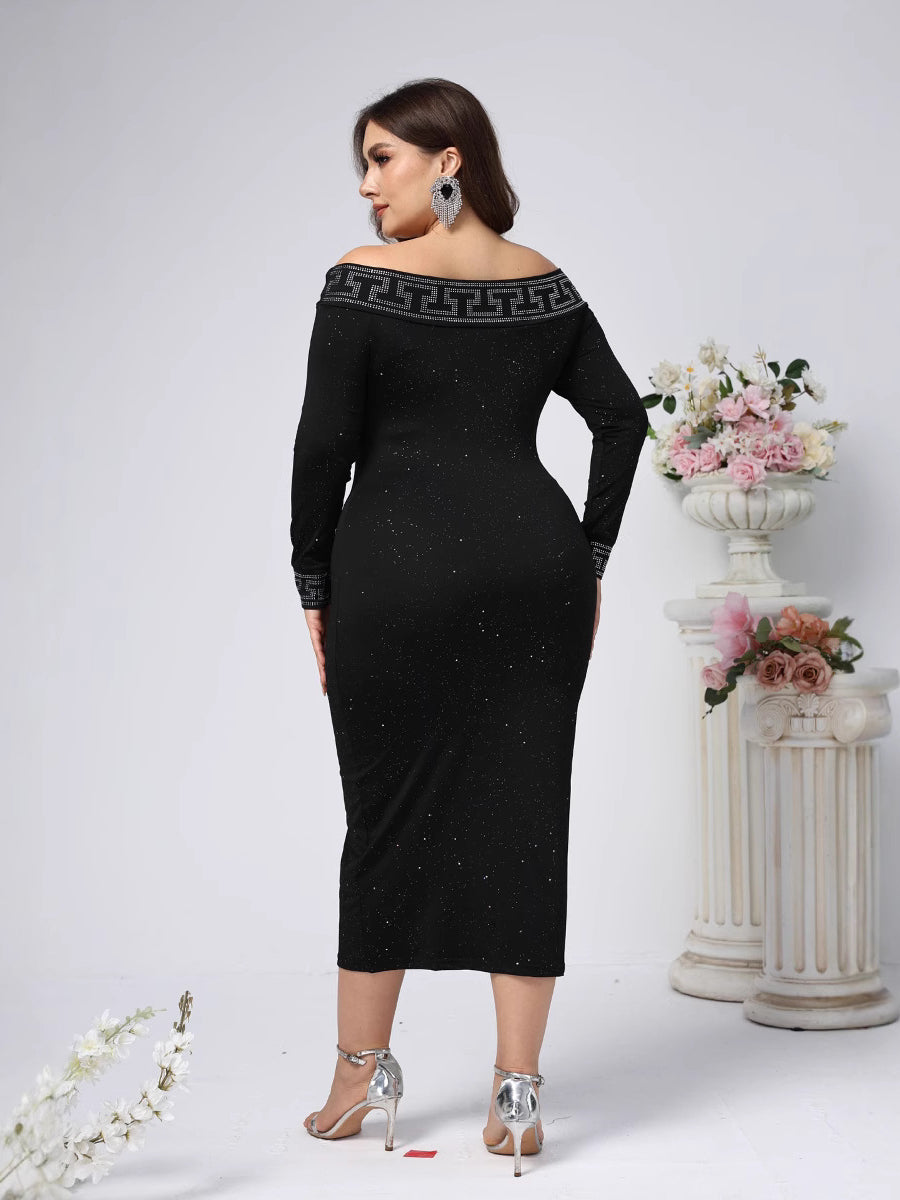 Elegant Sheath Pencil Long Sleeve Maxi Dress