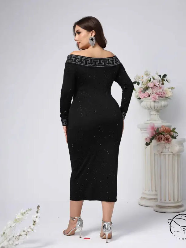 Elegant Sheath Pencil Long Sleeve Maxi Dress