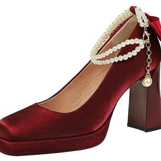 Square Toe Chunky Heel Waterproof High