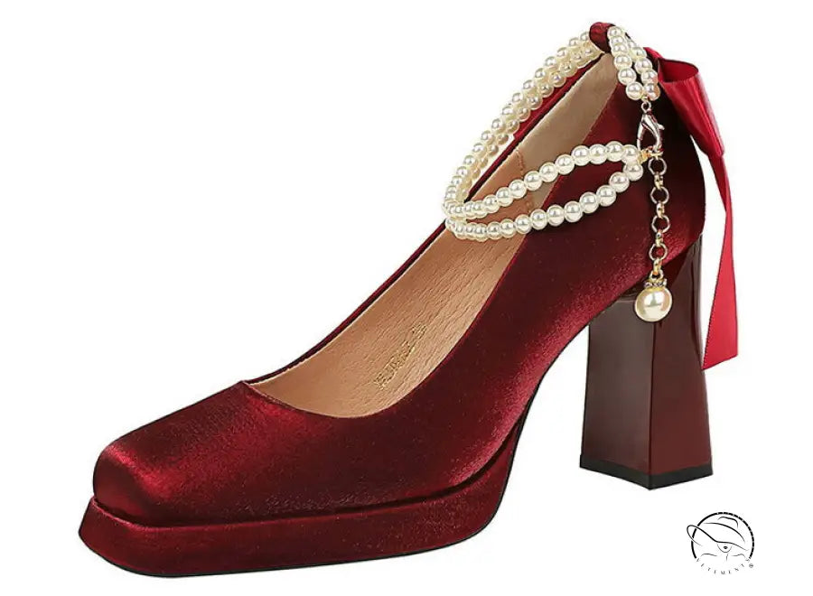 Square Toe Chunky Heel Waterproof High