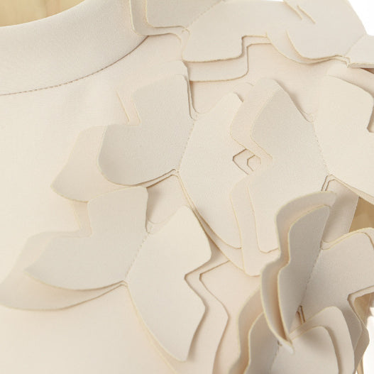 Elegant white layered floral embellishments dress from Winter Butterfly Shape Evening Dress collection, stylish fashion ملابس for sophisticated occasions