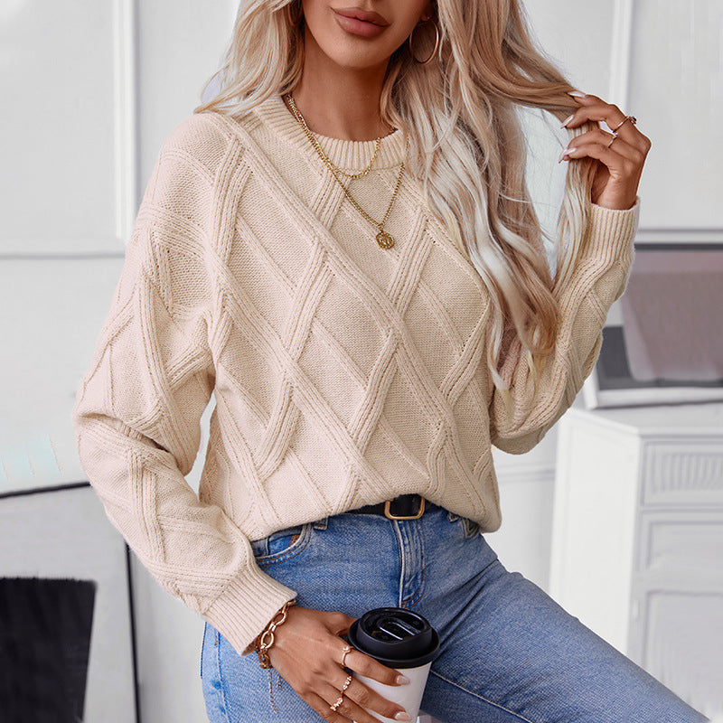 Winter Loose Round Neck Knitted Top