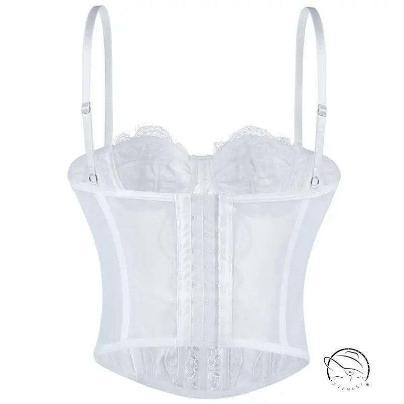 White lace langry fashion camisole top bra with adjustable straps