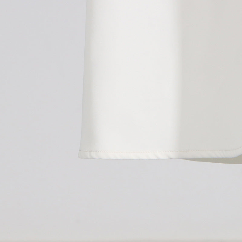 Elegant white fabric drape of French Tea Break Dress Summer Polo Collar fashion