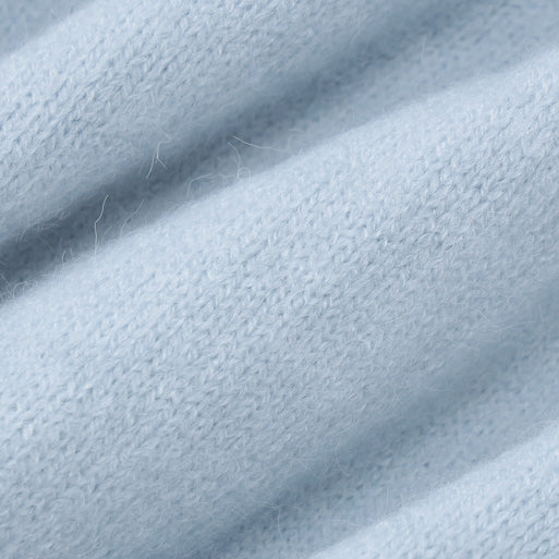 Light blue fuzzy fabric for women’s long sleeve fashion knit sweater jumpsuit