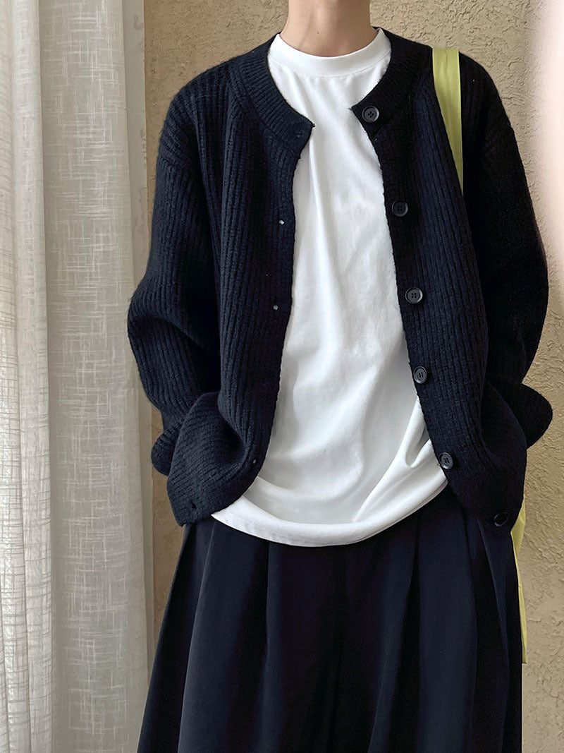 Black button-down cardigan with regular sleeves from the Fashion Chic Cardigan Sweater collection