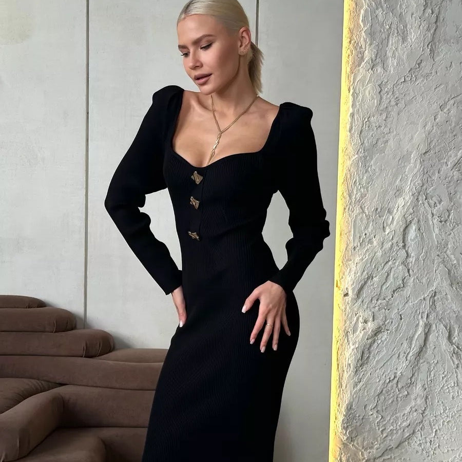 Elegant black knit dress from Gorgeous Knitted Dress, a stylish langry fashion choice
