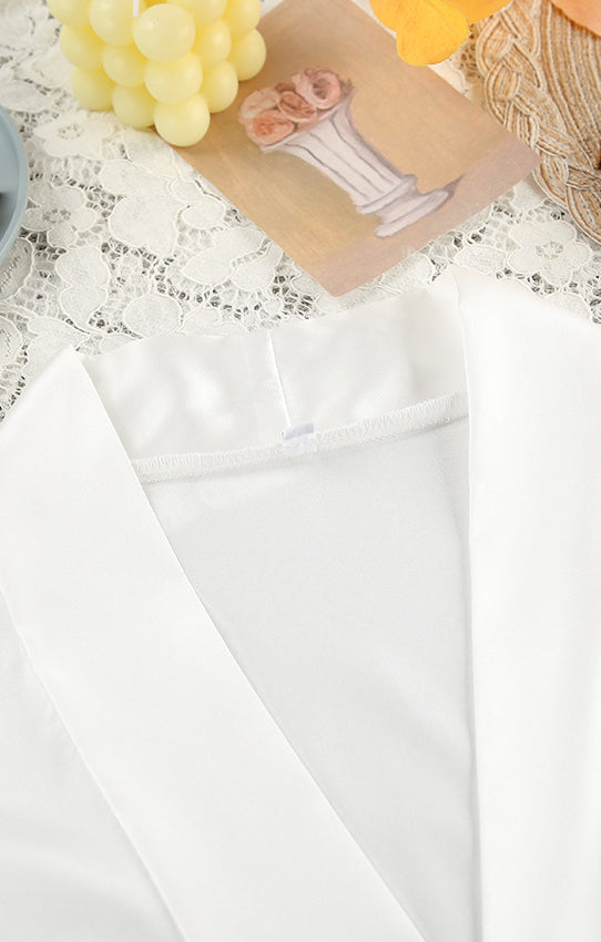 White satin ribbon in Langry fashion satin homewear