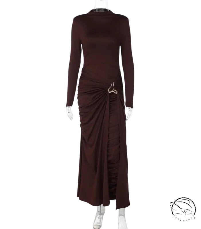 Sleek burgundy langry fashion sheath dress with ruched waist