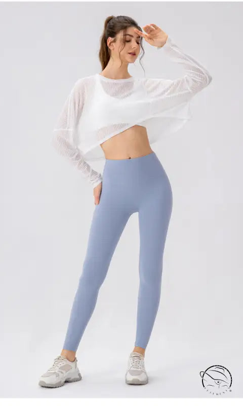 Women Yoga Blouse Long Sleeve Lightweight Breathable Workout Top Loose Outdoor Running Casual Sports