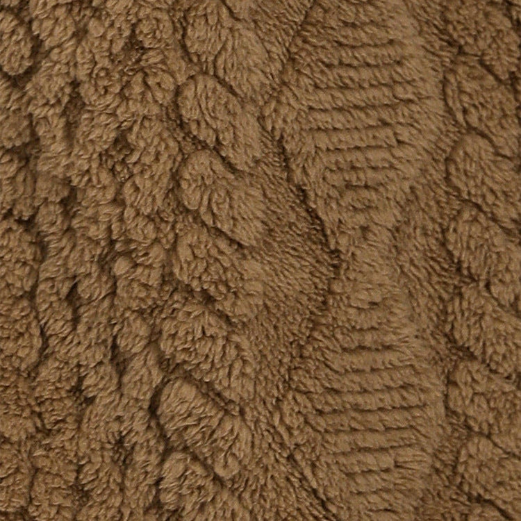 Langry fashion brown faux fur blanket in diamond plaid wool jacket