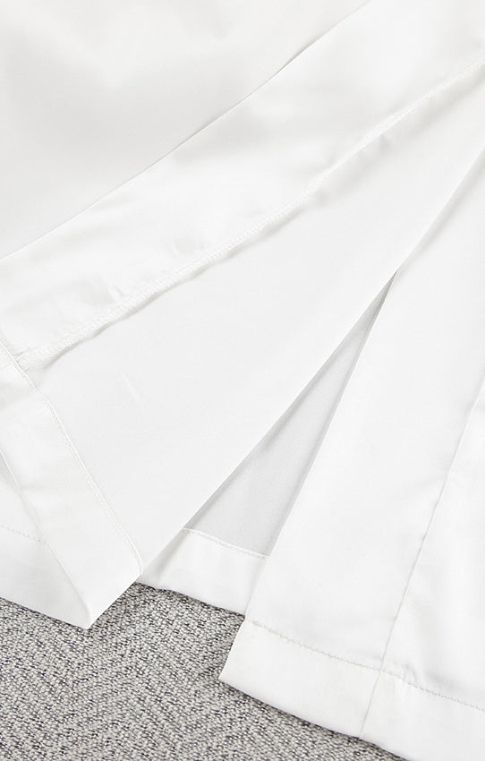 Langry white satin pajama pants with elastic waistband for fashion homewear