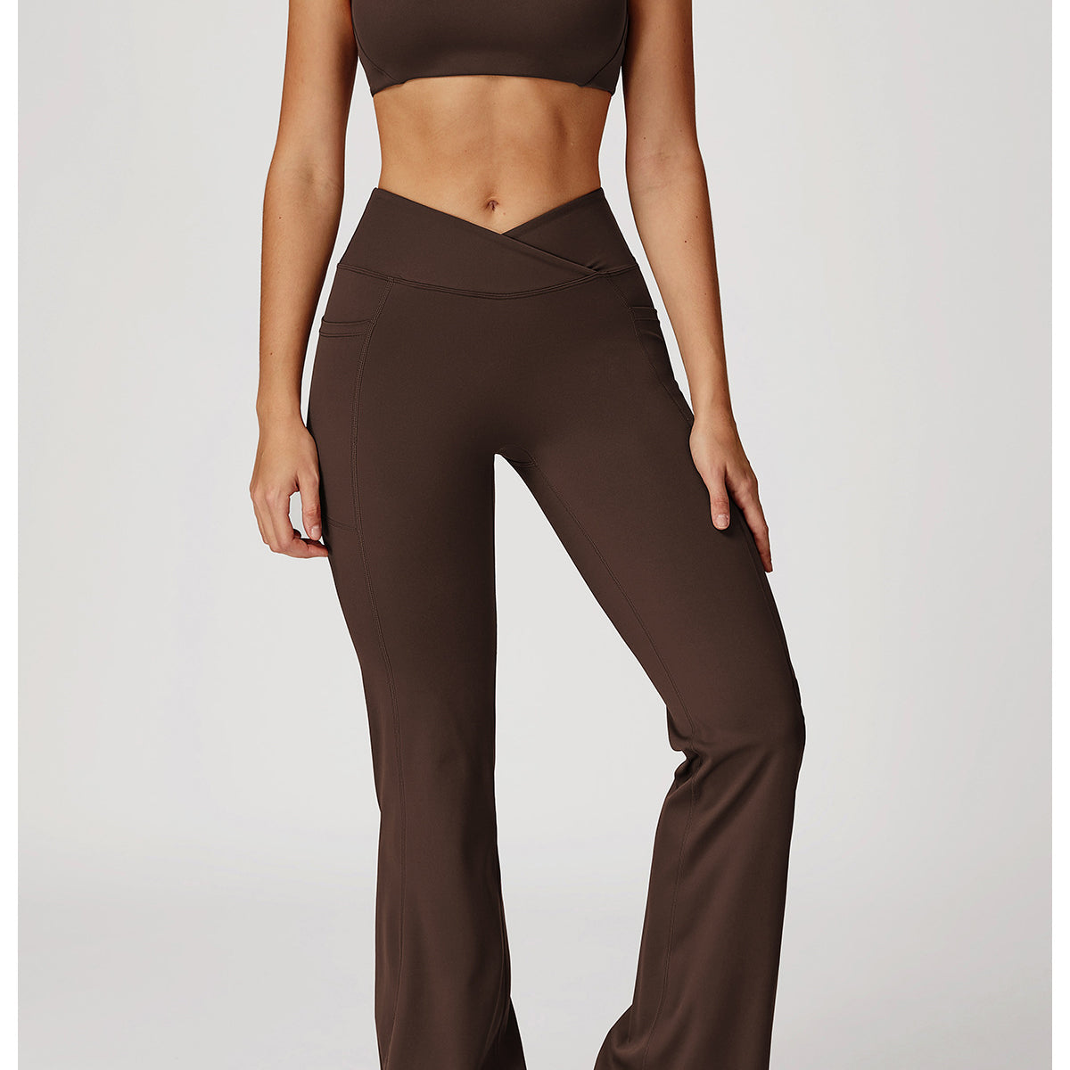 Cross Waist Wide Leg Bootcut Trousers Outdoor