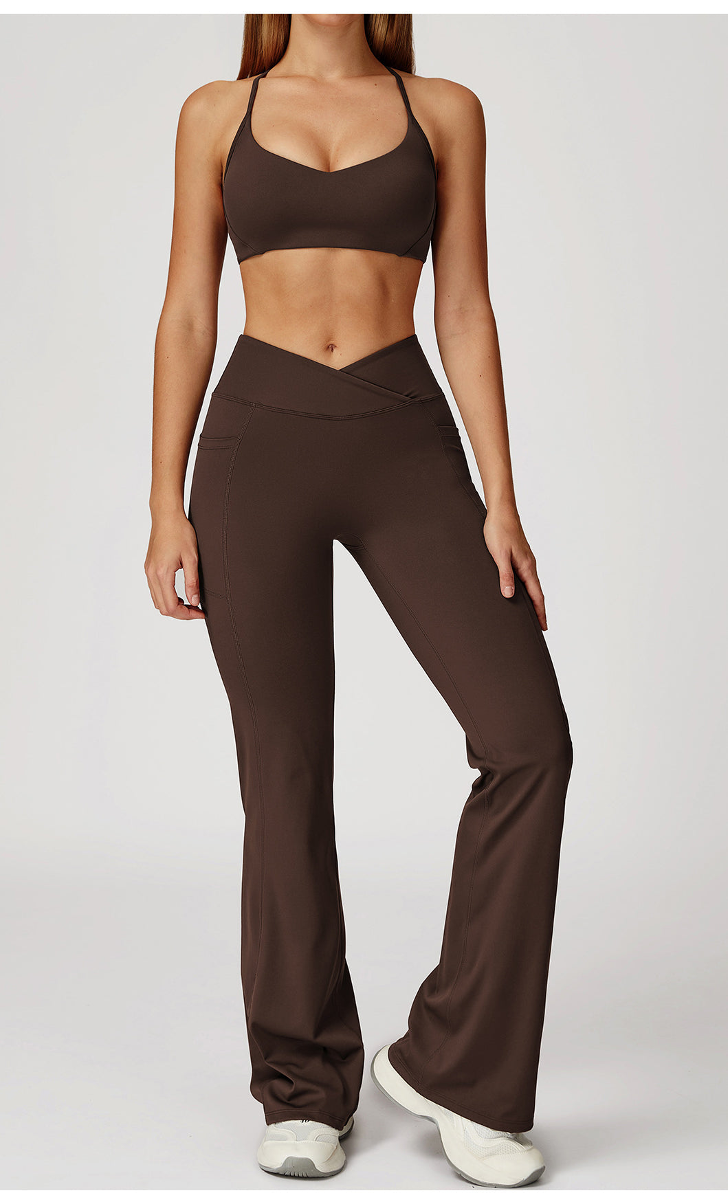 Cross Waist Wide Leg Bootcut Trousers Outdoor