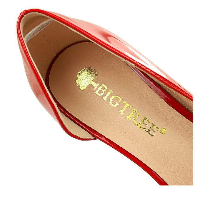 Shiny Patent Leather Side Hollow out High Heels