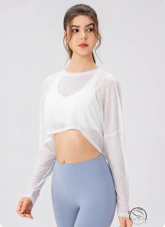 Women Yoga Blouse Long Sleeve Lightweight Breathable Workout Top Loose Outdoor Running Casual Sports