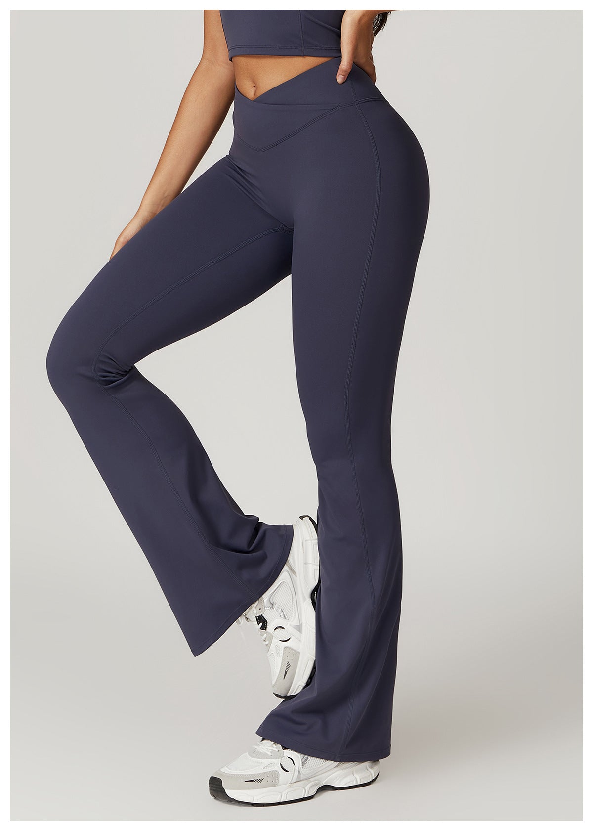 Dark blue flared leggings from Casual Sports Wide Leg Pants for stylish leisurely fashion