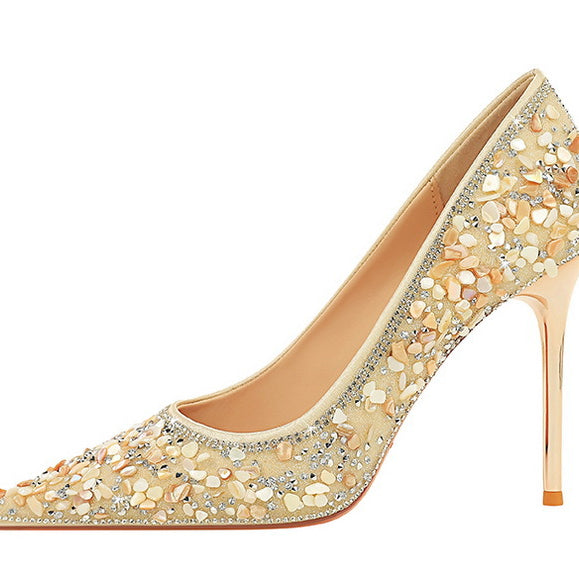 French Small Sharp Point High Heels